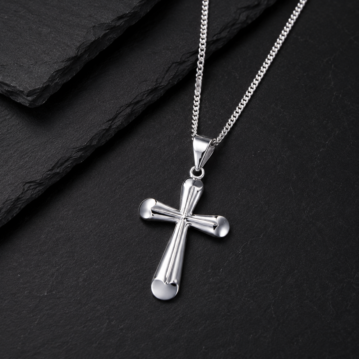 Cross Pendant - Rhodium Plated - 925 Sterling Silver