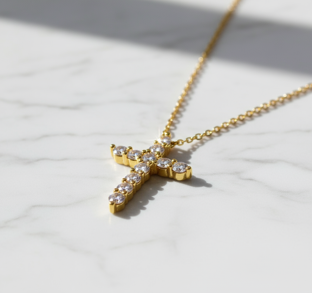 Gold Cross on Marble