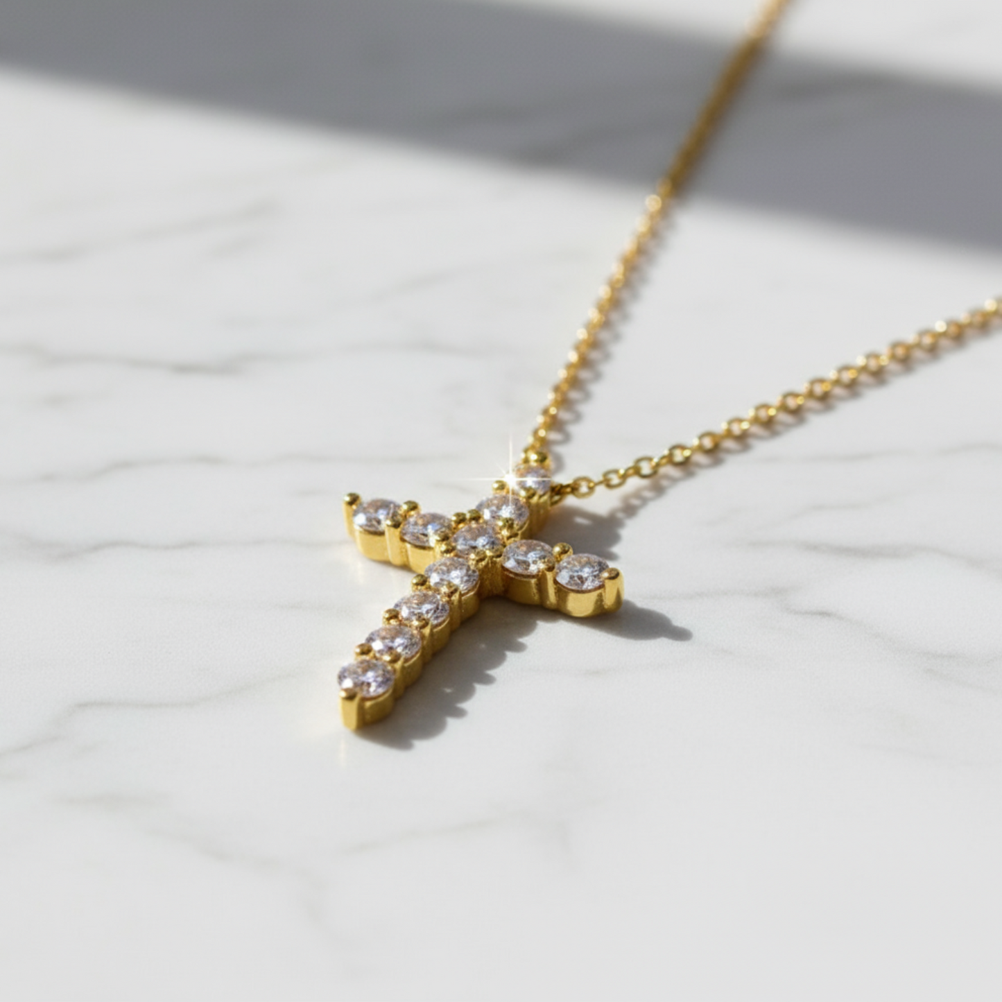 Gold Cross on Marble