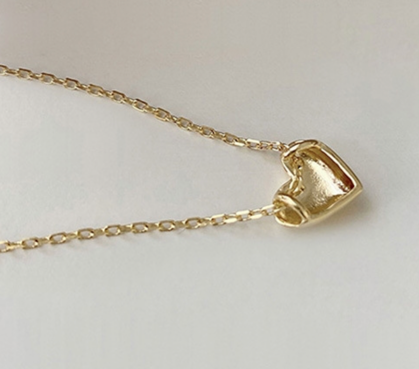925 Sterling Silver Puffy Heart Pendant Cable Chain Necklace - Jewel Radiance