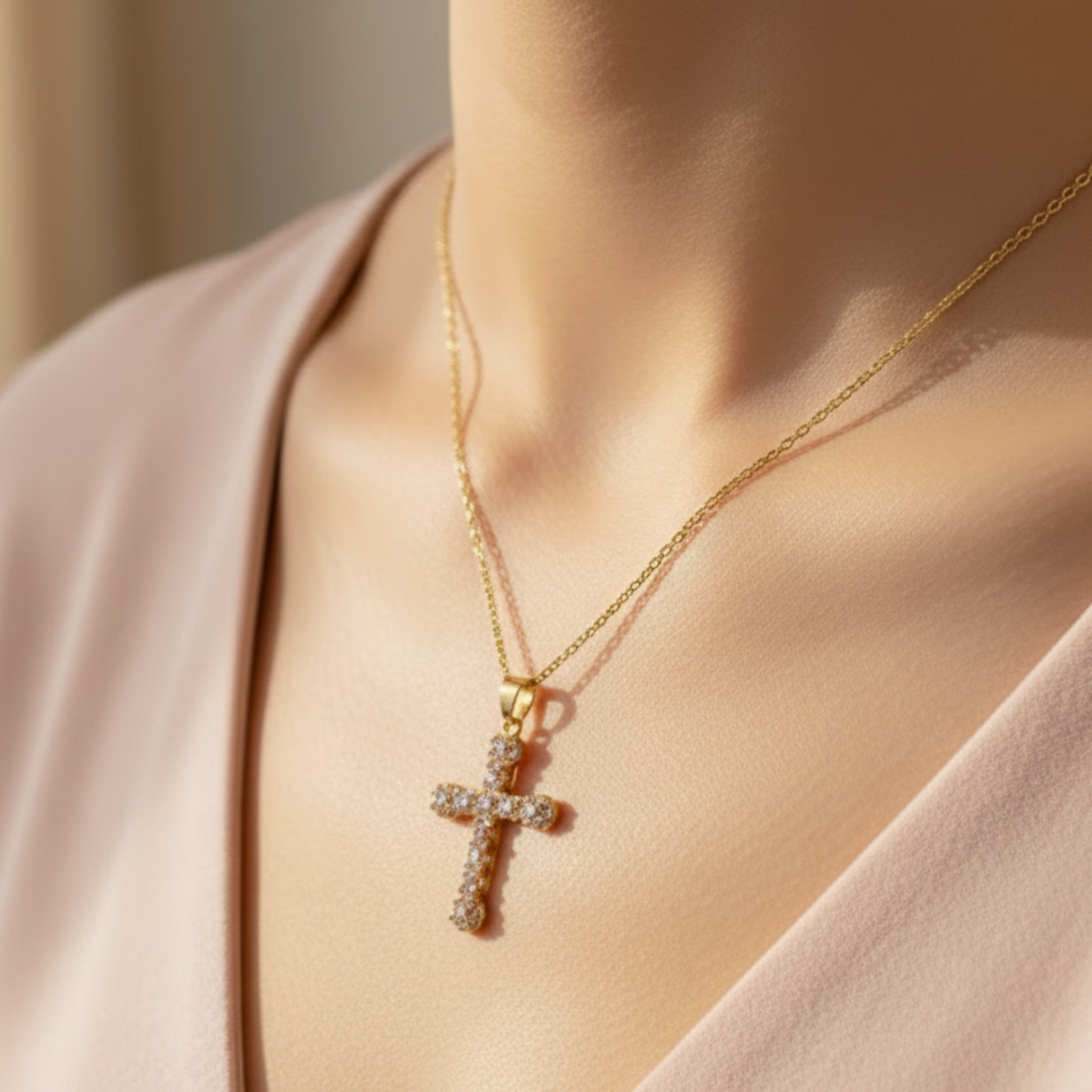 Lifestyle shot - smaller dainty pendant