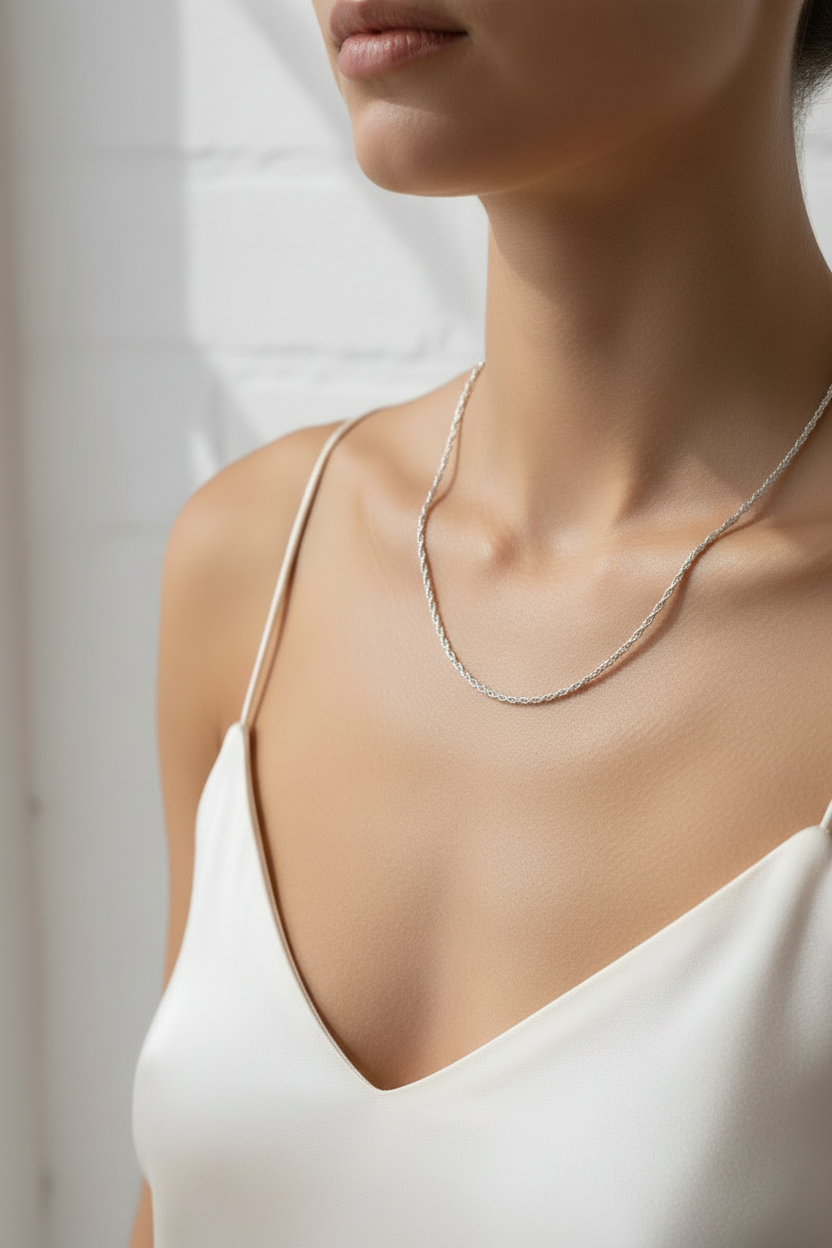 Rope Chain Necklace 2mm Wide 925 Sterling Silver - Jewel Radiance