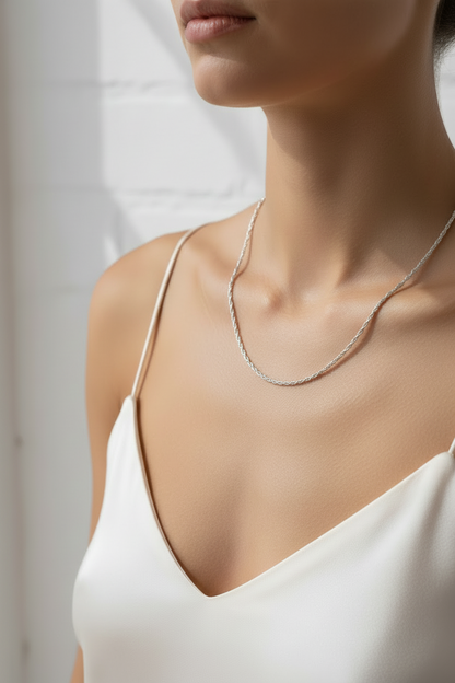Rope Chain Necklace 2mm Wide 925 Sterling Silver - Jewel Radiance