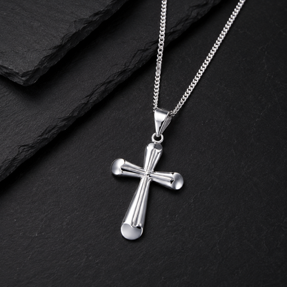 Cross Pendant - Rhodium Plated - 925 Sterling Silver