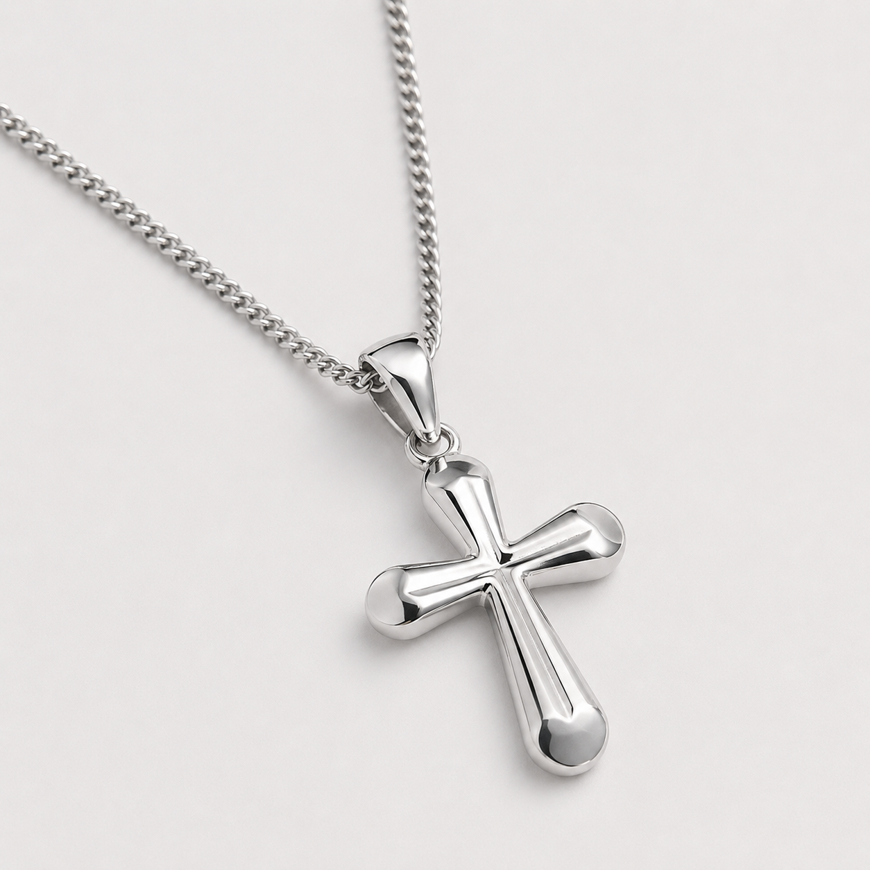 Cross Pendant - Rhodium Plated - 925 Sterling Silver