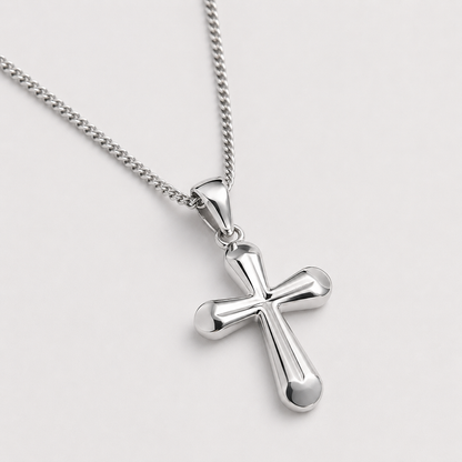 Cross Pendant - Rhodium Plated - 925 Sterling Silver