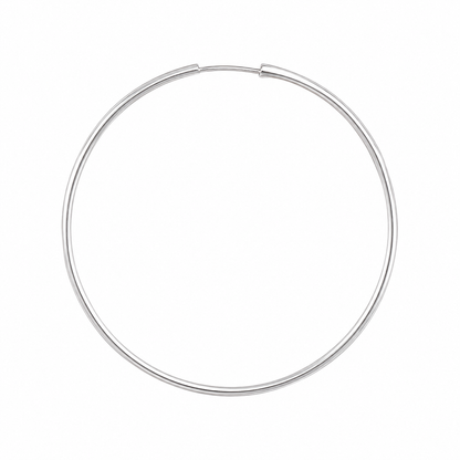 925 Sterling Silver Circle Hoop Sleeper Earrings - Unisex