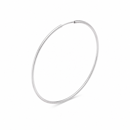 925 Sterling Silver Circle Hoop Sleeper Earrings - Unisex