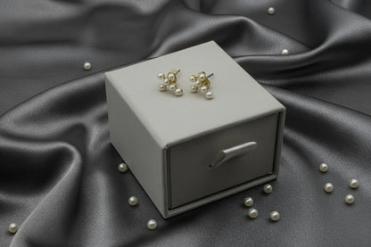 Freshwater Pearl Cross Earrings - 925 Sterling Silver & gold plated - Jewel Radiance