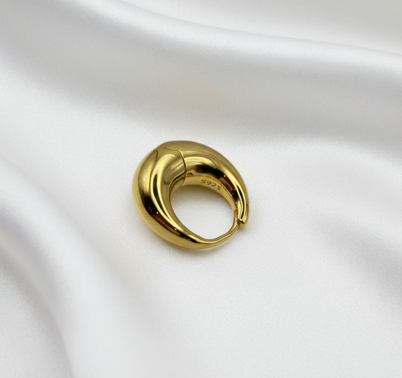 Single 925 Sterling Silver Round Hoop Earring - Minimalist Everyday Jewellery