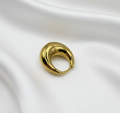 Single 925 Sterling Silver Round Hoop Earring - Minimalist Everyday Jewellery