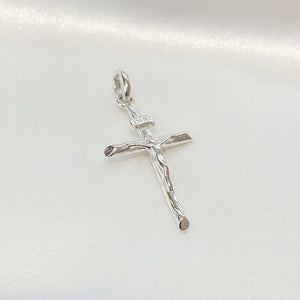 925 Sterling Silver Crucifix Cross Pendant - Rhodium Plated