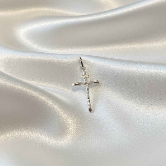 925 Sterling Silver Crucifix Cross Pendant - Rhodium Plated