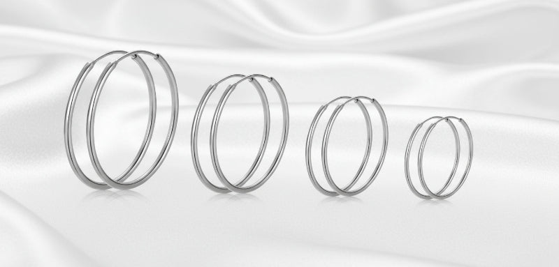 925 Sterling Silver Circle Hoop Earrings-Sleepers - Round- Unisex | Jewel Radiance