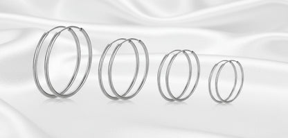 925 Sterling Silver Circle Hoop Earrings-Sleepers - Round- Unisex | Jewel Radiance