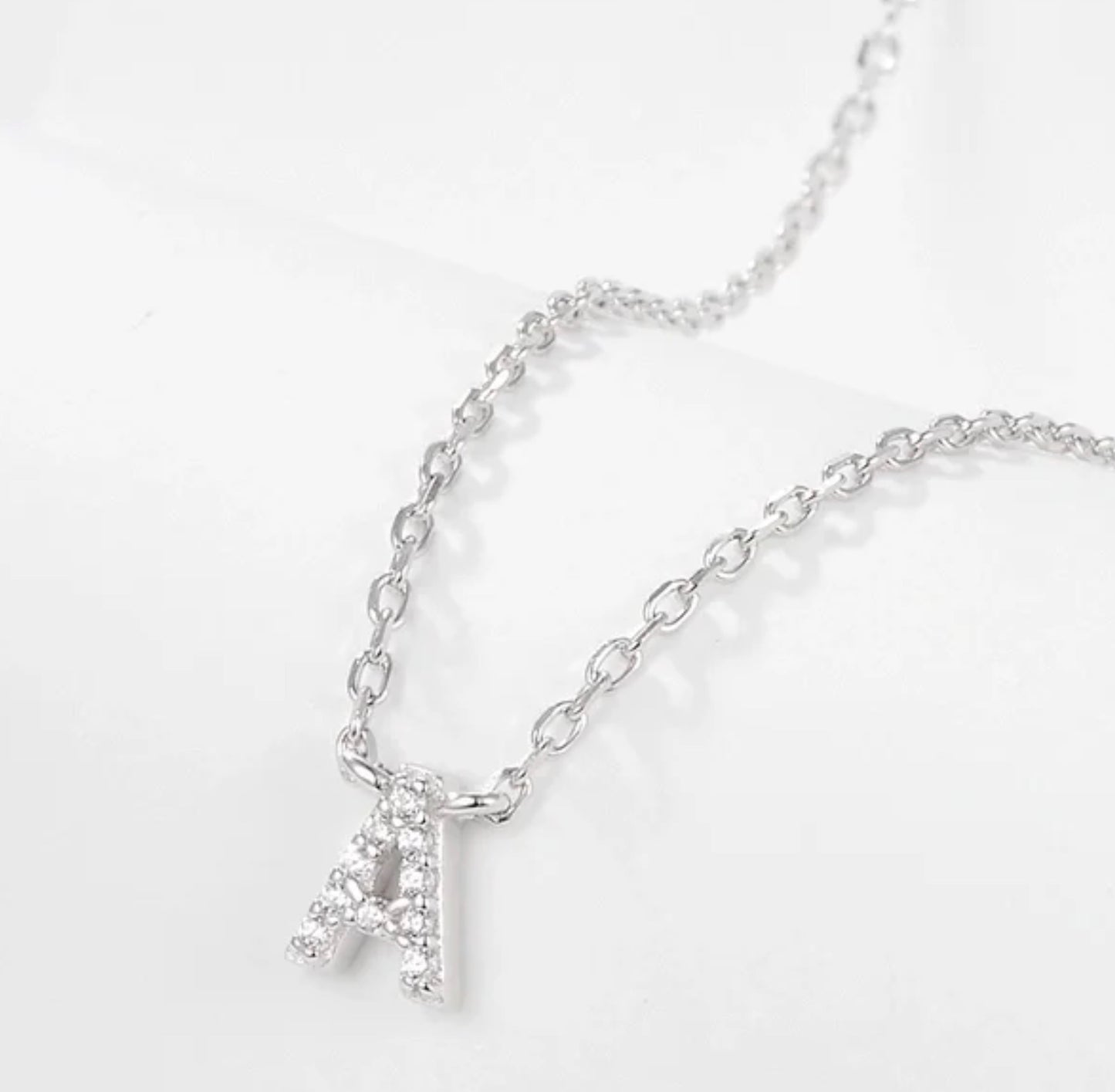 Initial Letter Necklace - Personalised Gift - 925 Sterling Silver - Jewel Radiance