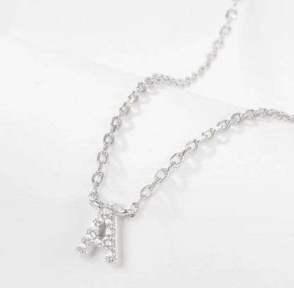Initial Letter Necklace - Personalised Gift - 925 Sterling Silver - Jewel Radiance
