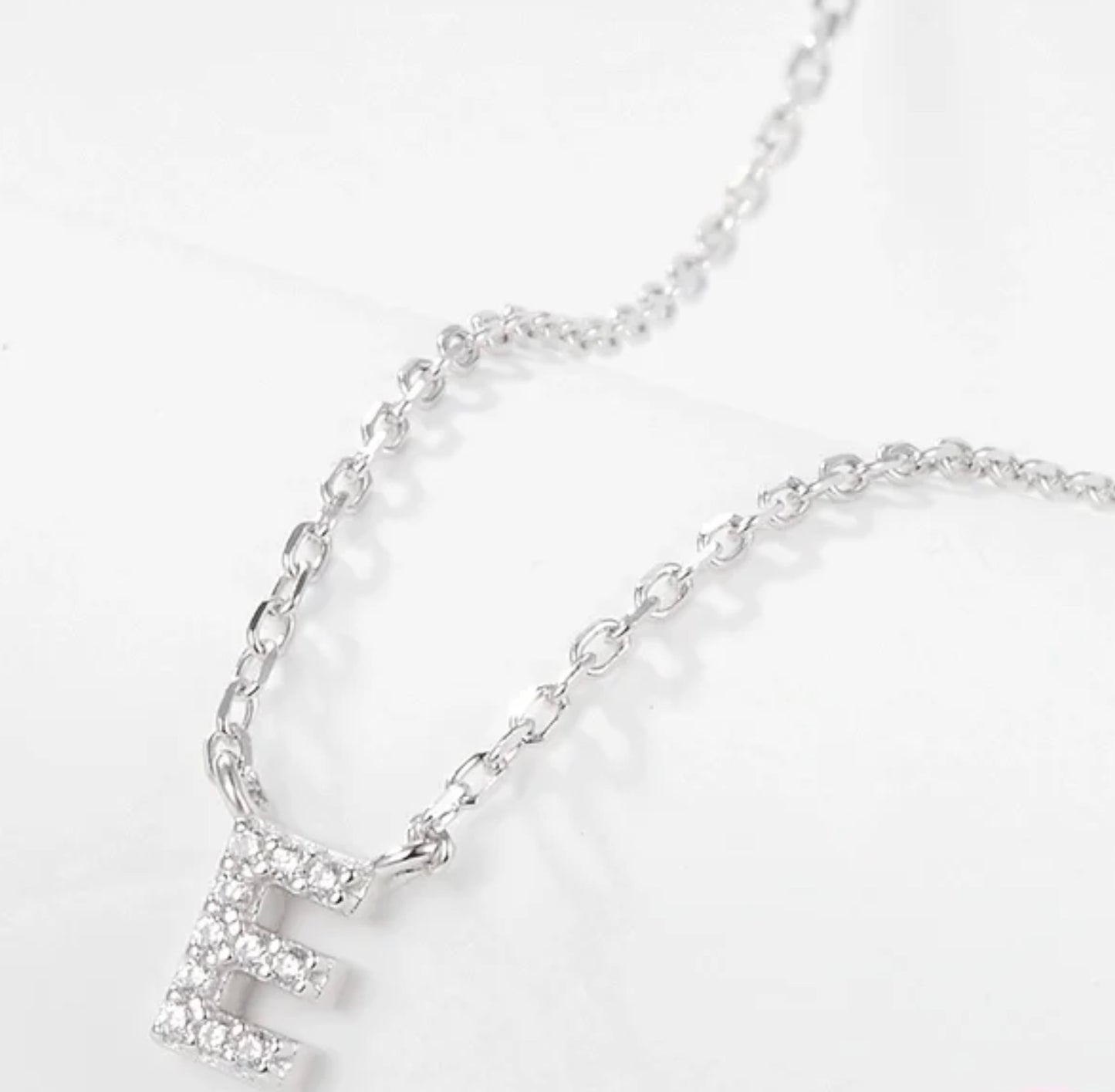 Initial Letter Necklace - Personalised Gift - 925 Sterling Silver - Jewel Radiance