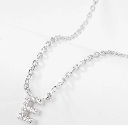 Initial Letter Necklace - Personalised Gift - 925 Sterling Silver - Jewel Radiance