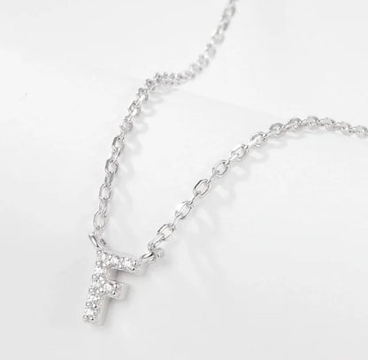 Initial Letter Necklace - Personalised Gift - 925 Sterling Silver - Jewel Radiance