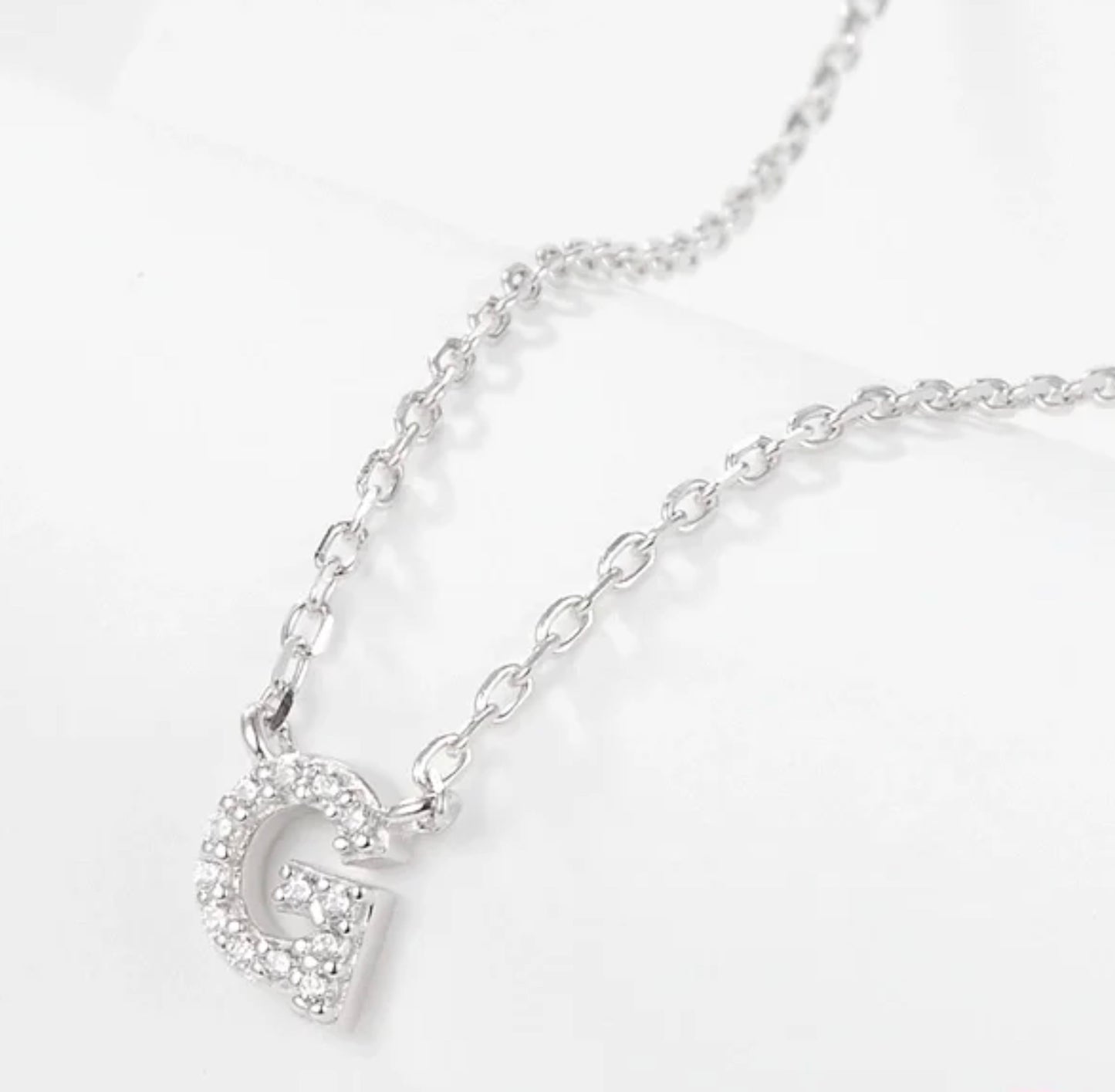 Initial Letter Necklace - Personalised Gift - 925 Sterling Silver - Jewel Radiance