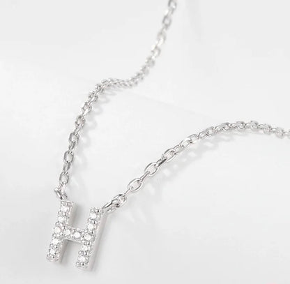 Initial Letter Necklace - Personalised Gift - 925 Sterling Silver - Jewel Radiance