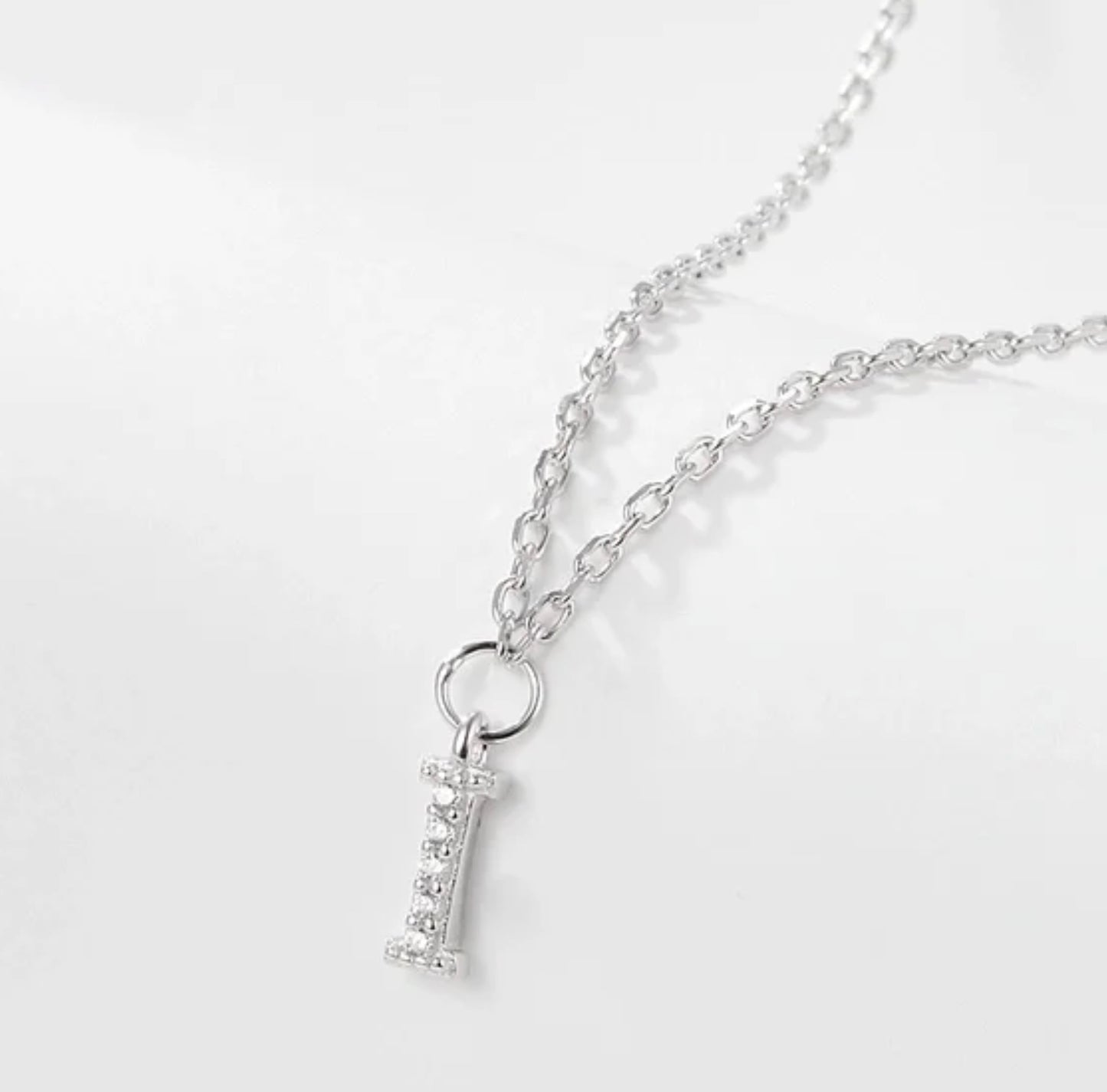 Initial Letter Necklace - Personalised Gift - 925 Sterling Silver - Jewel Radiance