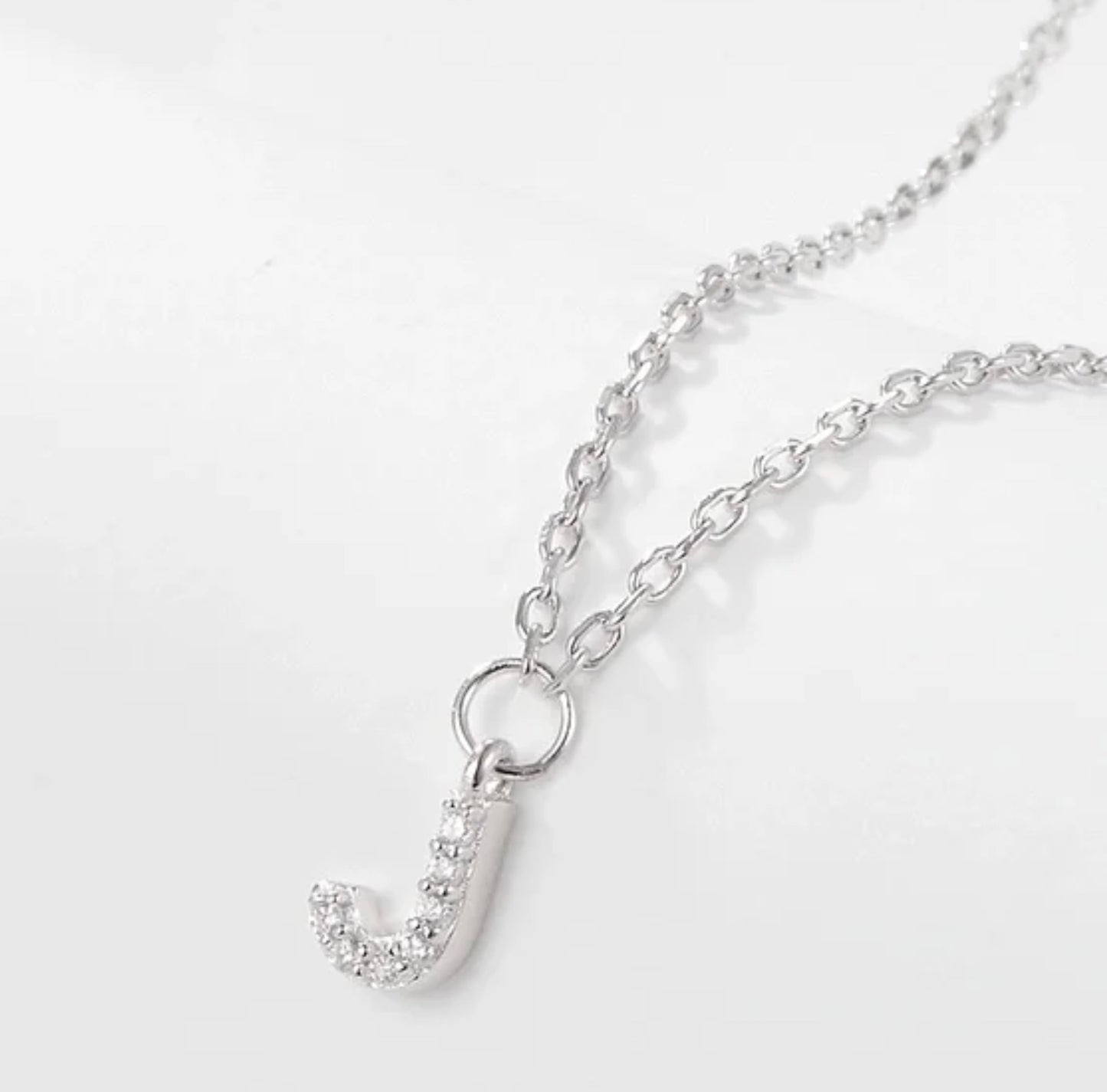 Initial Letter Necklace - Personalised Gift - 925 Sterling Silver - Jewel Radiance