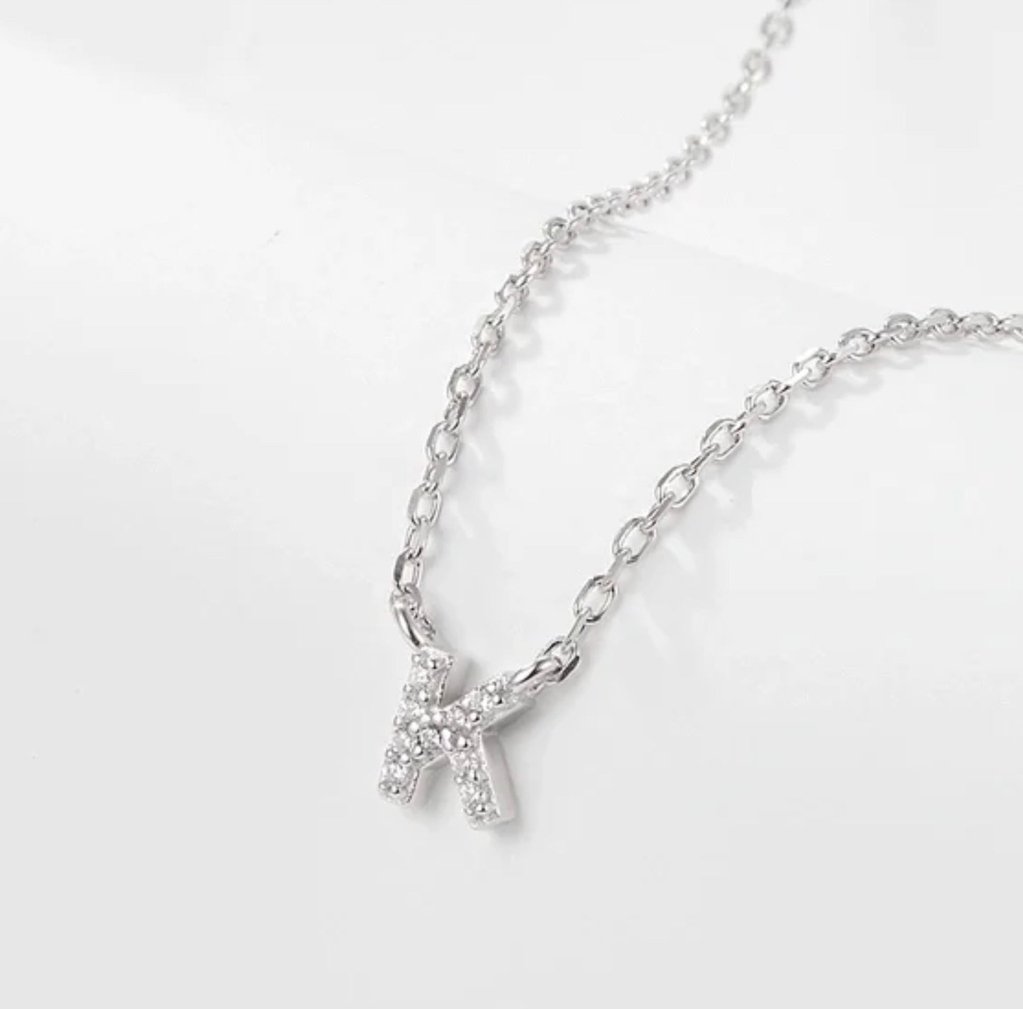 Initial Letter Necklace - Personalised Gift - 925 Sterling Silver - Jewel Radiance