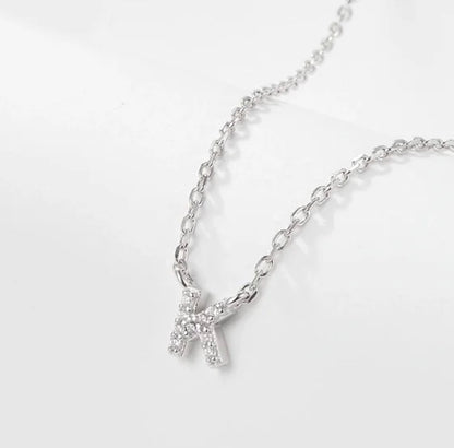 Initial Letter Necklace - Personalised Gift - 925 Sterling Silver - Jewel Radiance