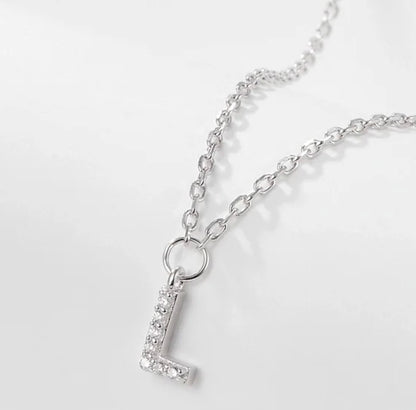 Initial Letter Necklace - Personalised Gift - 925 Sterling Silver - Jewel Radiance