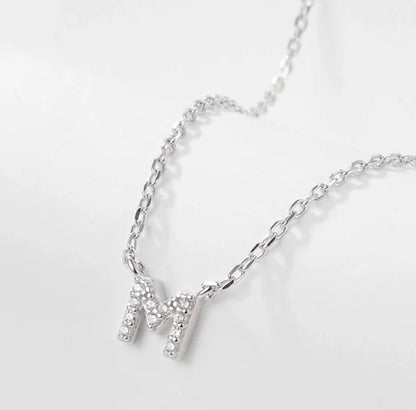 Initial Letter Necklace - Personalised Gift - 925 Sterling Silver - Jewel Radiance