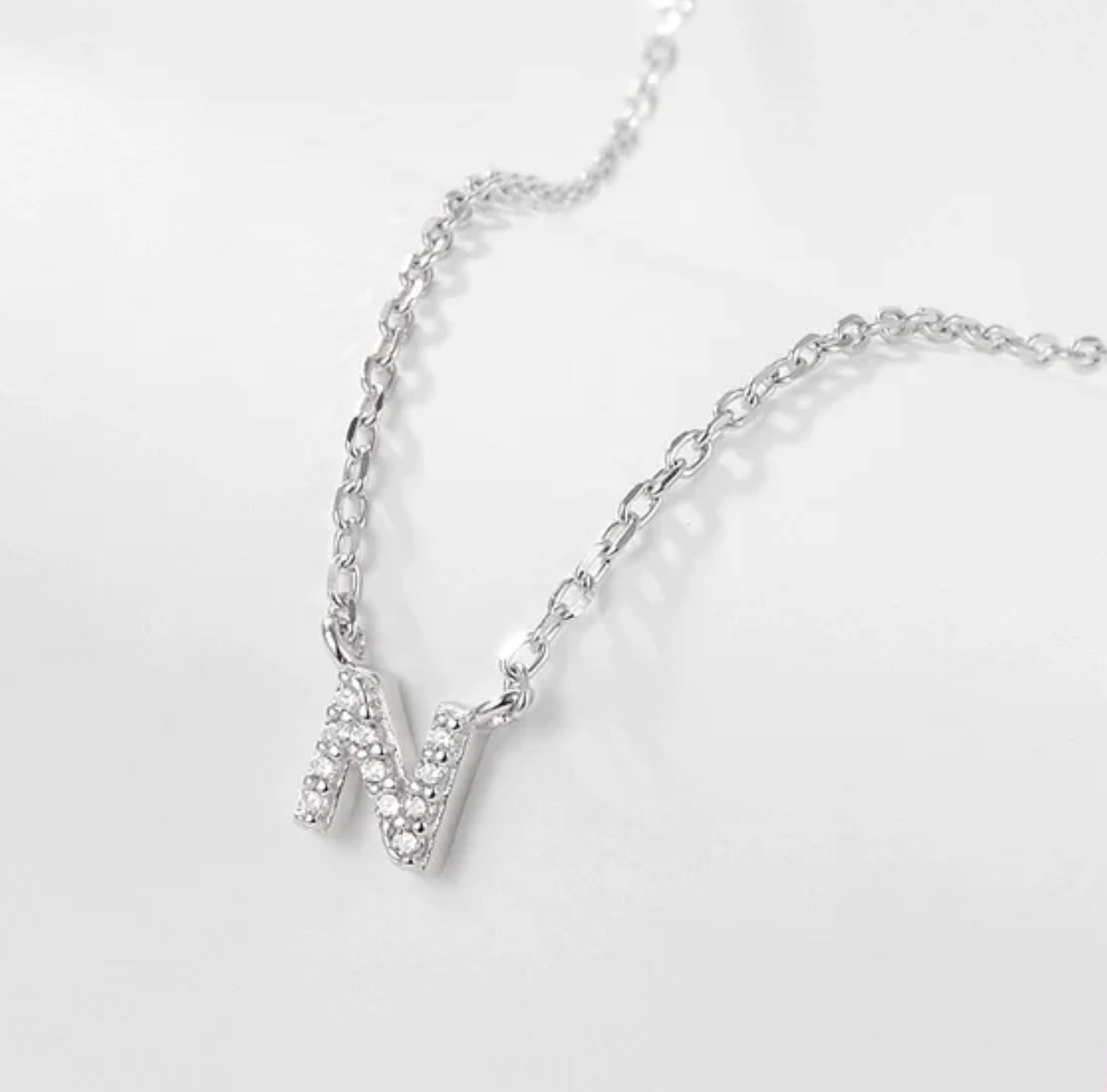Initial Letter Necklace - Personalised Gift - 925 Sterling Silver - Jewel Radiance