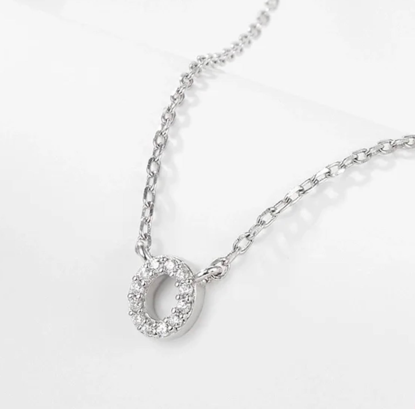 Initial Letter Necklace - Personalised Gift - 925 Sterling Silver - Jewel Radiance