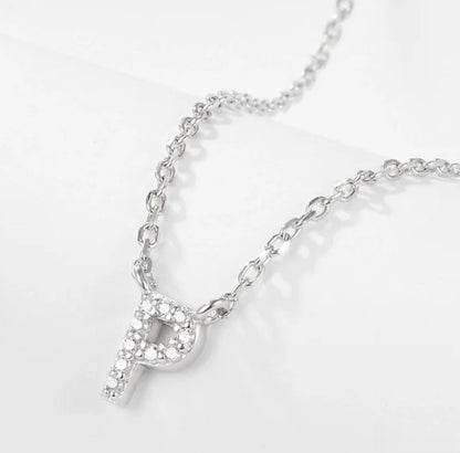 Initial Letter Necklace - Personalised Gift - 925 Sterling Silver - Jewel Radiance