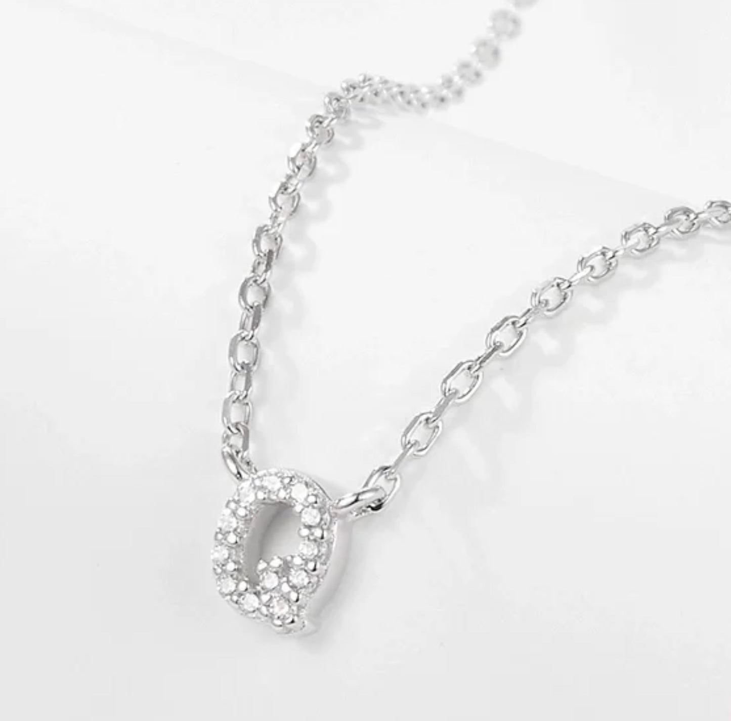 Initial Letter Necklace - Personalised Gift - 925 Sterling Silver - Jewel Radiance