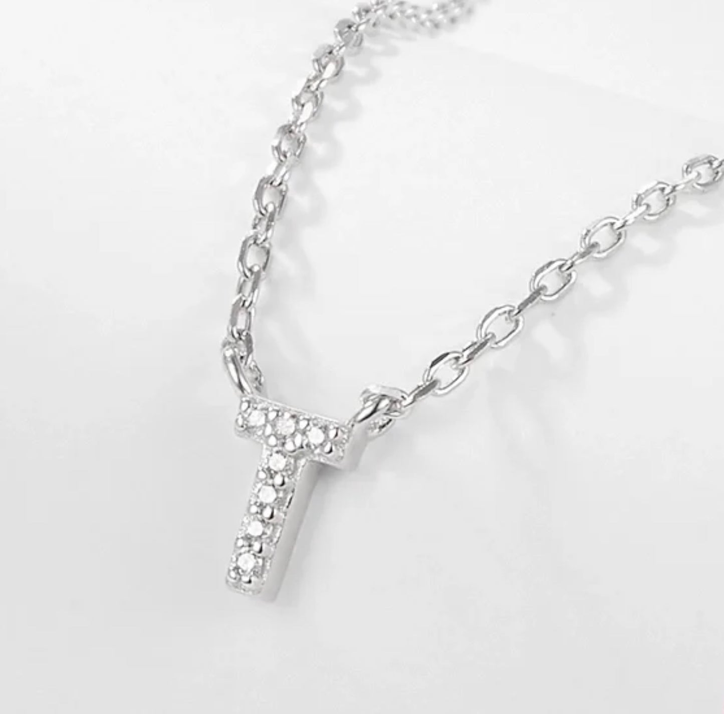 Initial Letter Necklace - Personalised Gift - 925 Sterling Silver - Jewel Radiance