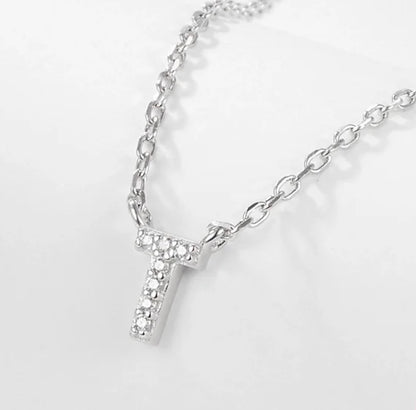 Initial Letter Necklace - Personalised Gift - 925 Sterling Silver - Jewel Radiance