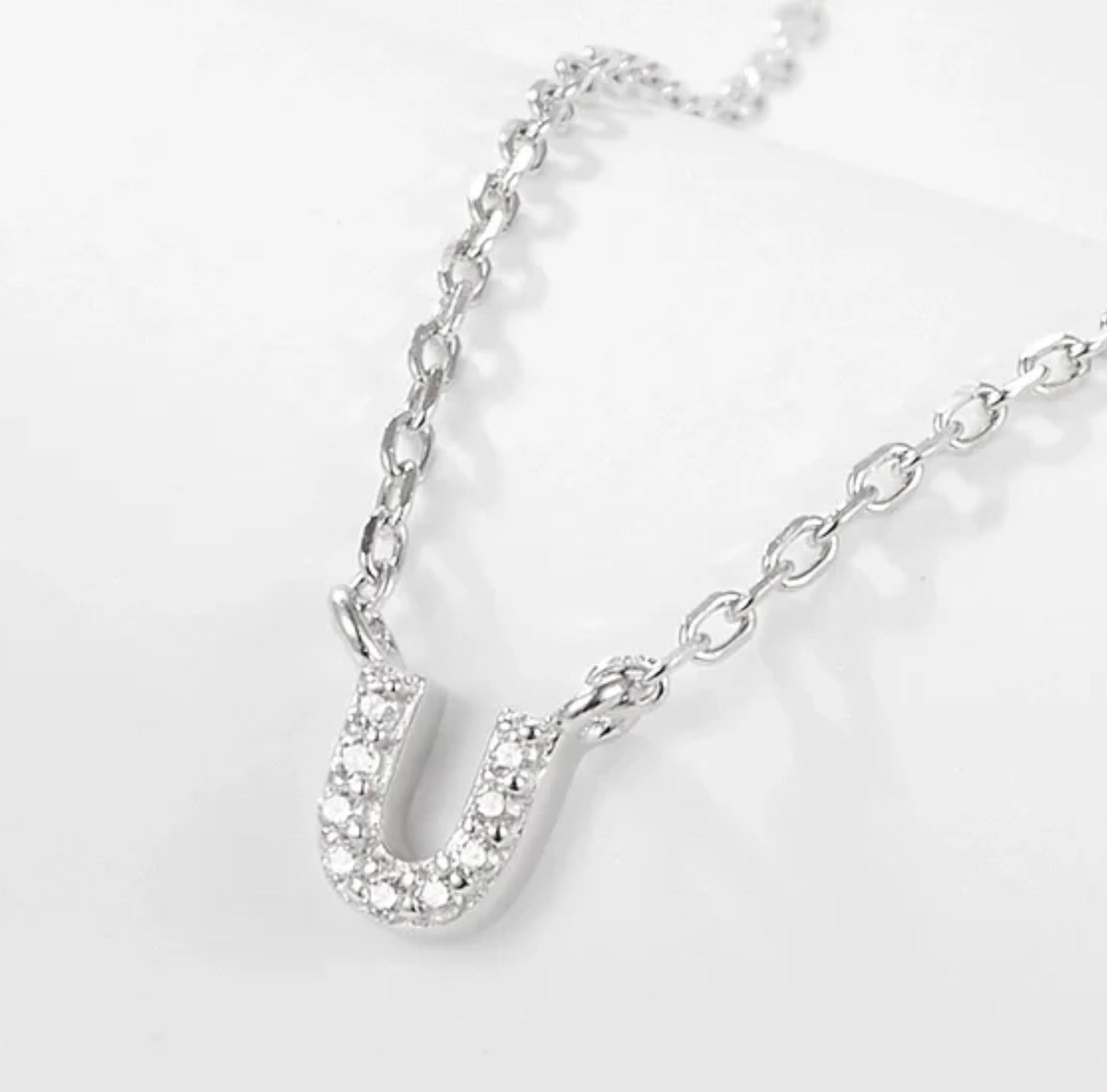Initial Letter Necklace - Personalised Gift - 925 Sterling Silver - Jewel Radiance