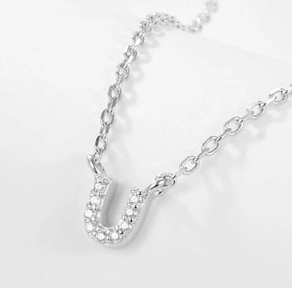 Initial Letter Necklace - Personalised Gift - 925 Sterling Silver - Jewel Radiance