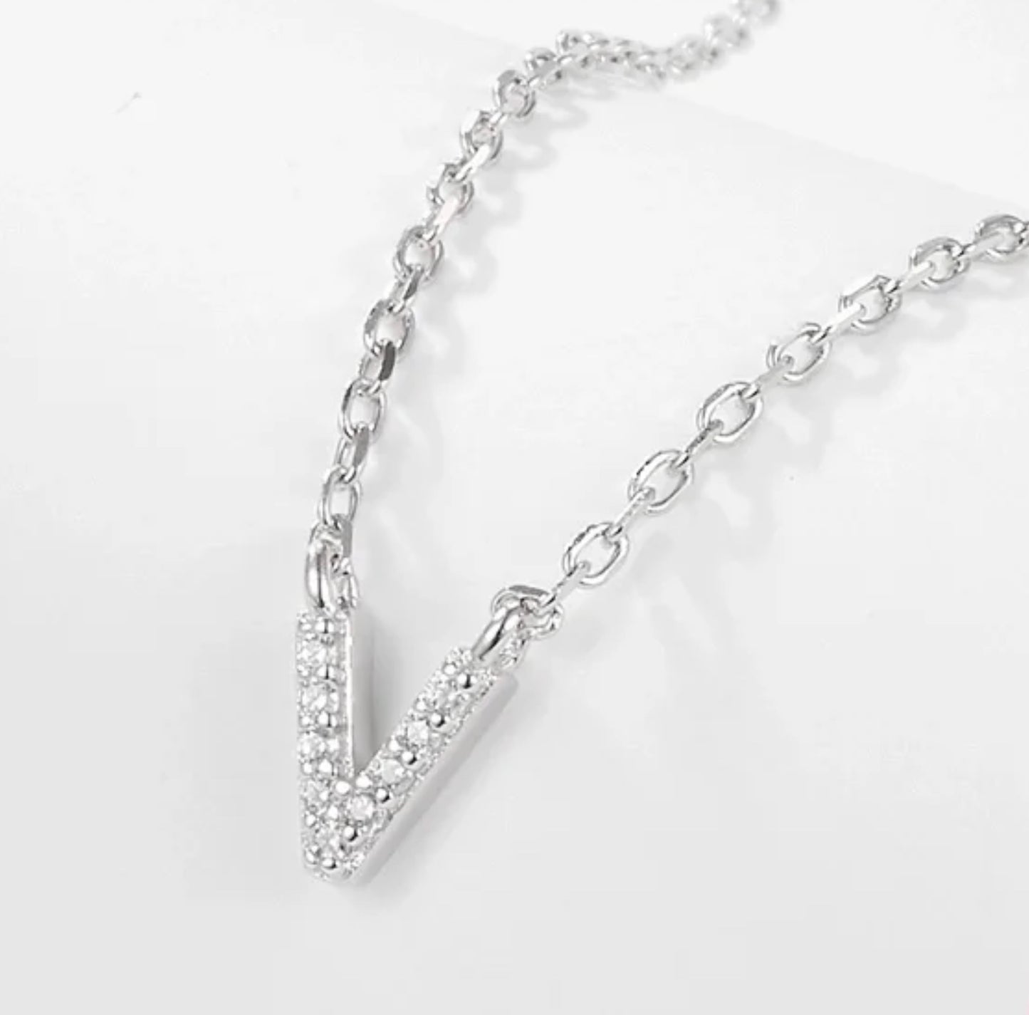 Initial Letter Necklace - Personalised Gift - 925 Sterling Silver - Jewel Radiance