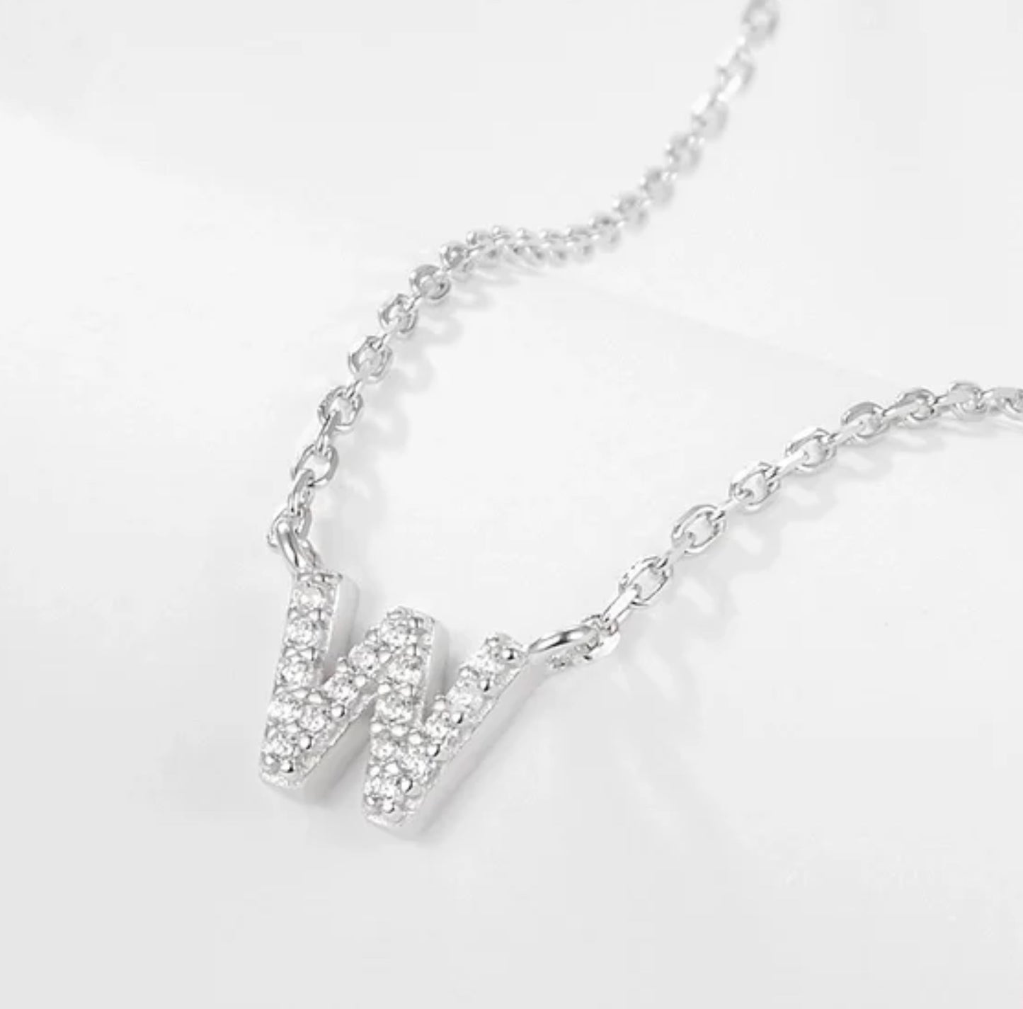 Initial Letter Necklace - Personalised Gift - 925 Sterling Silver - Jewel Radiance
