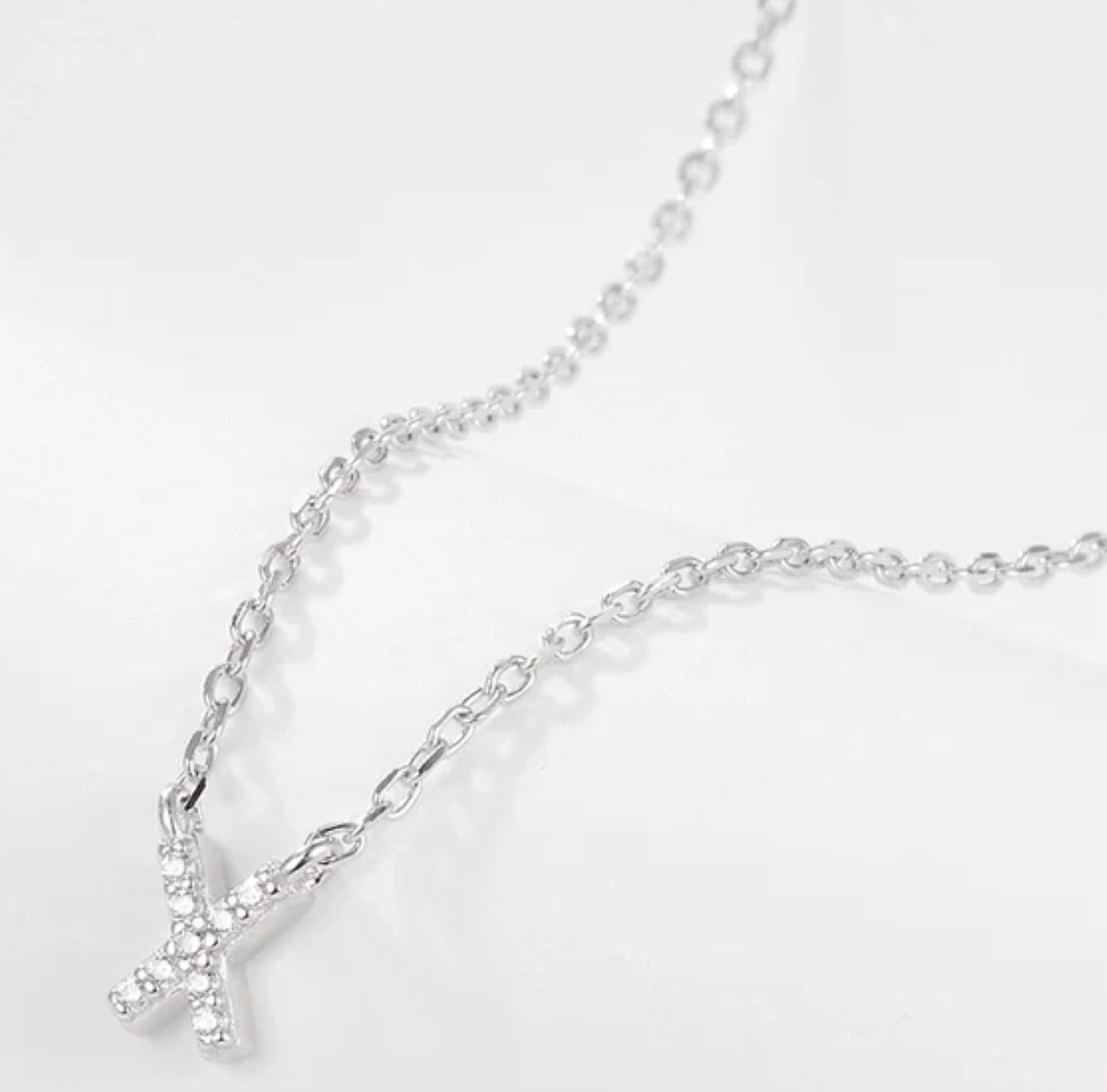 Initial Letter Necklace - Personalised Gift - 925 Sterling Silver - Jewel Radiance