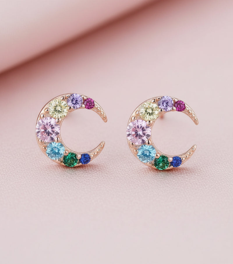 Aurora Crescent Studs