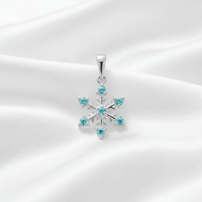 925 Sterling Silver Snowflake Pendant - Cubic Zirconia