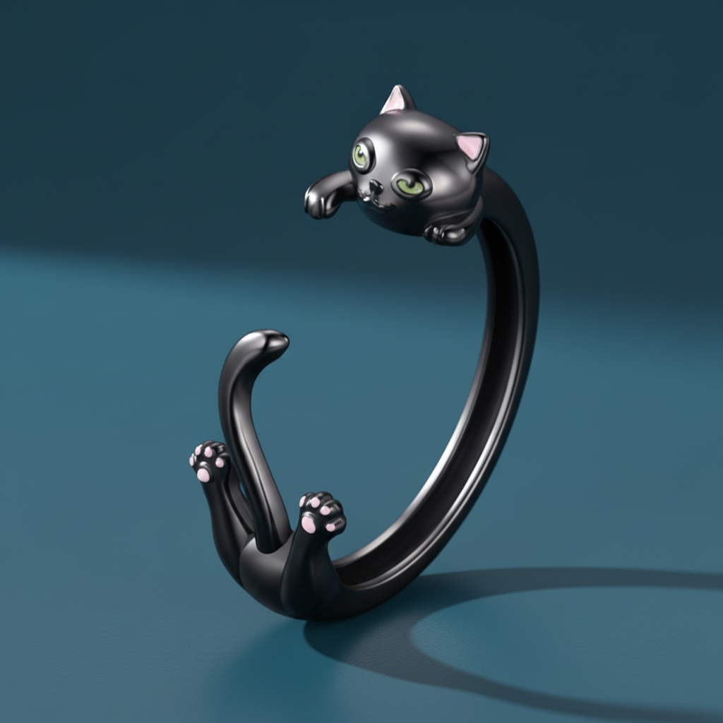 Black cat ring variation 2
