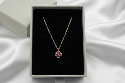 Cropped necklace with white satin background