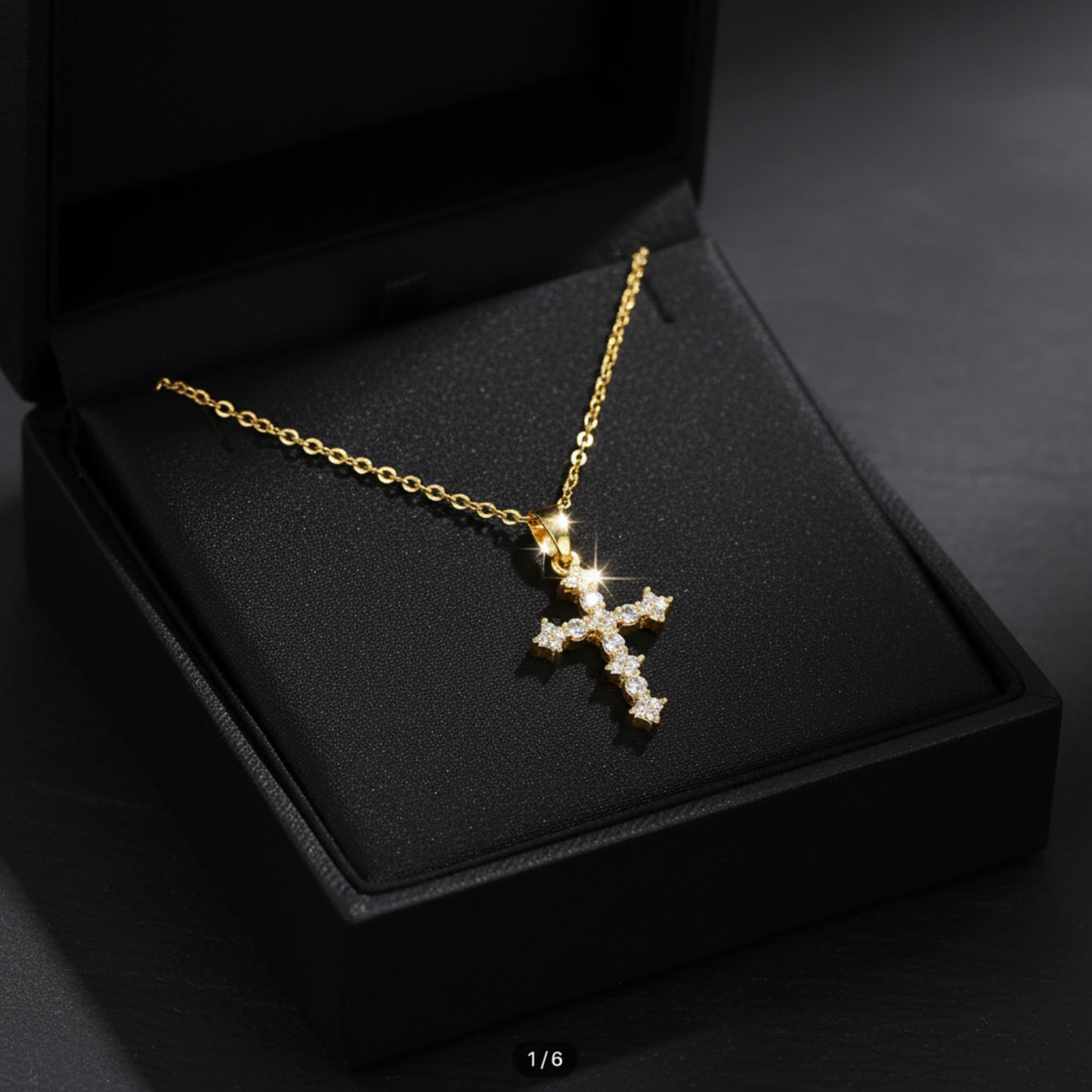 Cross pendant in black gift box
