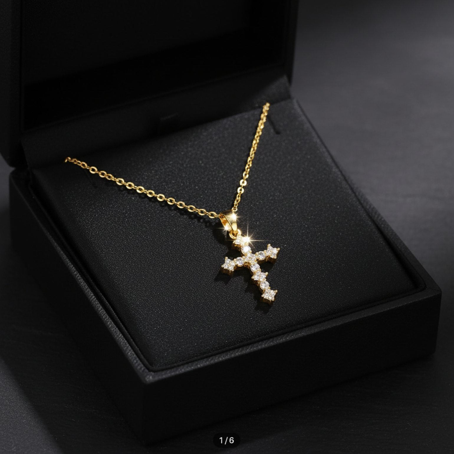 Cross pendant in black gift box