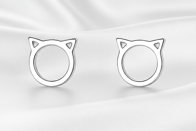 Enhanced Cat Earrings Product Photo